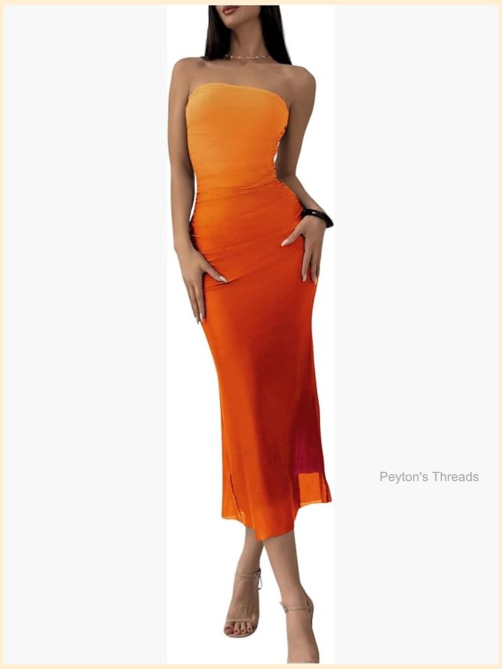 Strapless Mesh Bodycon Maxi Dress Ruched Sleeveless Tube
